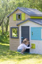 Kerti játszóházak gyerekeknek - Házikó Jóbarátok teljes felszereléssel elegáns színekben Friends House Evo Playhouse Smoby bővíthető_1