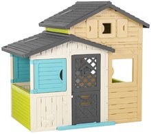 Kućice za djecu - Kućica Prijatelja elegantnih boja Friends House Evo Playhouse Smoby s nadogradnjom 2 vrata s ključem 6 prozora s UV filterom 162 cm visina_1