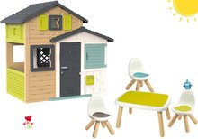 Domečky s nábytkem - Set domek Přátel s posezením na zahradě v elegantních barvách Friends House Evo Playhouse Smoby rozšiřitelný_41