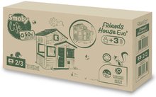 Domčeky pre deti - Domček Priateľov ekologický v prírodných farbách Friends Evo Playhouse Green Smoby rozšíriteľný 2 dvere 6 okien z recyklovaného materiálu s UV filtrom 162 cm výška_17