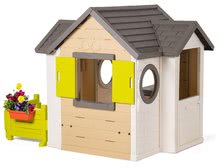 Cabanes avec toboggan pour enfants - Maisonnette My House Smoby avec une table de jardin et des portes pleines_1