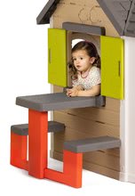 Kleine Spielhäuser für Kinder - Häuschen My House Smoby mit Tisch, Garten und voller Tür_3