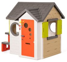 Cabanes avec toboggan pour enfants - Maisonnette Smoby My House avec une table et des portes pleines_0