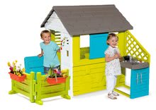 Skluzavky s domečkem - Set skluzavka Toboggan XL s vodou Smoby a domeček Nature s kuchyňkou zahrádkou elektronickým zvonkem a stolečkem_0