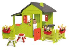 Kleine Spielhäuser für Kinder - Häuschen Gärtner Neo Floralie Smoby mit Klingel, Kamin und zwei Gärten und zwei Tischen_24
