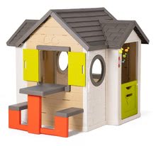 Kerti játszóházak mászókával - Szett házikó My Neo House DeLuxe Smoby csengővel asztallal és mászóközpont Multiactivity Climbing Tower csúszdával 24 hó-tól_0