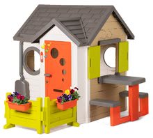 Speziell nur bei uns  - Häuschen My Neo House DeLuxe Smoby mit Küche, Garten und kleinem Tisch zum Sitzen_0