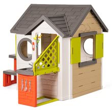 Domki z huśtawką - Domek My Neo House DeLuxe Smoby z możliwością rozbudowy oraz huśtawka i stołek_0