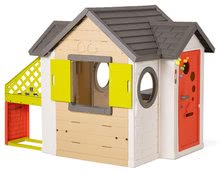 Domki z huśtawką - Domek My Neo House DeLuxe Smoby z możliwością rozbudowy oraz huśtawka i stołek_1