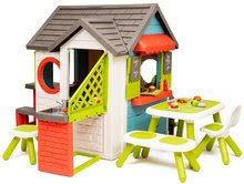 Case con mobili - Casetta con ristorante giardino Chef House DeLuxe Smoby e un'area verde per sedersi e  recinto_75