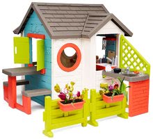 Kućice za djecu - Kućica s vrtnim restoranom Chef House DeLuxe Smoby s rješenjem nadgradnje i stolčićem_1