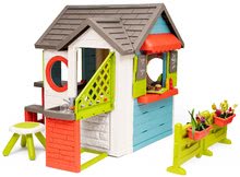 Kleine Spielhäuser für Kinder - Häuschen mit Gartenrestaurant Chef House DeLuxe Smoby mit Aufbaulösung und Tisch_45