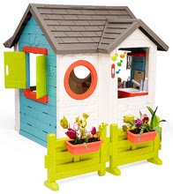 Căsuțe de grădină pentru copii  - Căsuță cu bufet de grădină Chef House DeLuxe Smoby cu mobiliere de grădină și grădină în față_0