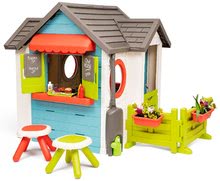 Kerti játszóházak gyerekeknek - Házikó kerti büfével Chef House DeLuxe Smoby két asztalkával és előkerttel_45