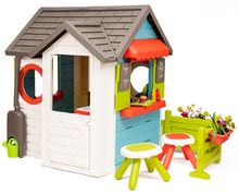 Case per bambini  - Casetta con ristorante giardino  Chef House DeLuxe Smoby con due sgabelli e giardino_44