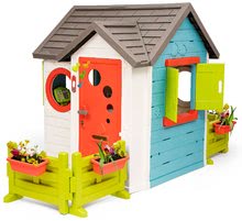 Kleine Spielhäuser für Kinder - Häuschen mit Gartenrestaurant Chef House DeLuxe Smoby mit zwei Gärten und Stühlen_0