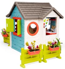 Kleine Spielhäuser für Kinder - Häuschen mit Gartenrestaurant Chef House DeLuxe Smoby mit zwei Gärten und Stühlen_2