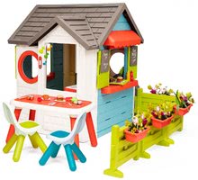 Spielhäuser mit Möbeln - Häuschen mit einem Gartenrestaurant Chef House DeLuxe Smoby mit Tisch und Garten_62