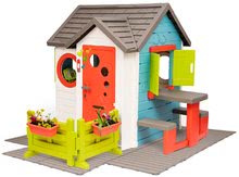 Kerti játszóházak gyerekeknek - Házikó kerti büfével Chef House DeLuxe Smoby padlóburkolat, asztal és előkert_0
