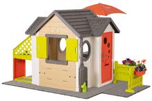 Domečky pro děti - Domeček přírodní My New House Smoby rozšiřitelný s podlahou a komplet výbavou od 24 měsíců_4
