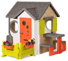 Căsuțe de grădină pentru copii  - Căsuță bej My New House Smoby extensibilă cu echipament complet de la 24 de luni_3