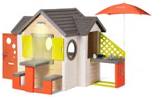 Speziell nur bei uns  - Spielhaus natur My New House Smoby erweiterbar mit Spielküche unter Sonnenschirm ab 24 Monaten_0