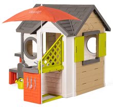 Speziell nur bei uns  - Spielhaus natur My New House Smoby erweiterbar mit Spielküche unter Sonnenschirm ab 24 Monaten_1
