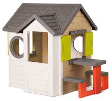Domečky pro děti - Domeček přírodní My New House Smoby rozšiřitelný s lavicí na zahradě od 24 měsíců_3
