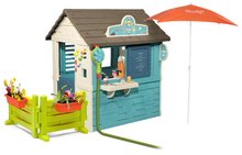 Uniquement chez nous - Maison de jeu Sweety Corner Playhouse Smoby avec une douche dans le jardin et un parasol_29