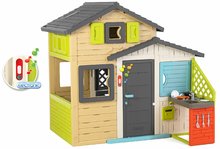 Kerti játszóházak gyerekeknek - Házikó Jóbarátok konyhácskával elegáns színekben Friends House Evo Playhouse Smoby bővíthető_1