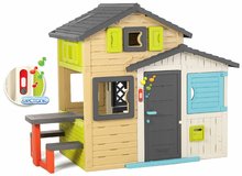 Case per bambini  - Casetta degli Amici con tavolo da picnic in colori eleganti Friends House Evo Playhouse Smoby espandibile_0