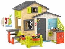 Căsuțe de grădină pentru copii  - Căsuța Prietenilor cu echipament ideal în culori elegante Friends House Evo Playhouse Smoby extensibilă_0