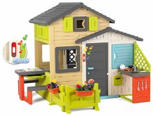 Kerti játszóházak gyerekeknek - Házikó Jóbarátok társasjátékokkal elegáns színekben Friends House Evo Playhouse Smoby bővíthető asztallal_3