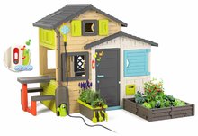 Speciálisan csak nálunk - Házikó Jóbarátok kerttel elegáns színekben Friends House Evo Playhouse Smoby bővíthető zuhanyfejjel_1