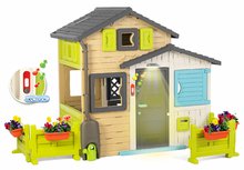 Căsuțe de grădină pentru copii  - Căsuța Prietenilor cu grădină și iluminat în culori elegante Friends House Evo Playhouse Smoby extensibilă_12