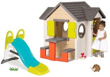 Kleine Spielhäuser mit Rutsche - Set Häuschen My Neo House DeLuxe Smoby mit Klingel, Tisch und Rutsche Toboggan KS mit Wasser Länge 1,5 m ab 24 Mon_27