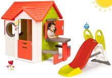 Kleine Spielhäuser mit Rutsche - Set Häuschen My Neo House DeLuxe Smoby mit Klingel, Tisch und Rutsche Toboggan mittel ab 24 Mon_25