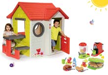 Domčeky pre deti - Set domček My Neo House DeLuxe Smoby so zvončekom stolíkom a vaflovač s mixérom kávovarom a vaflami od 24 mes_34