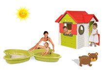 Căsuțe şi nisipar - Set căsuţă My Neo House DeLuxe Smoby cu sonerie electronică, cutie de nisip Fluture şi jet de apă de la 24 luni_24