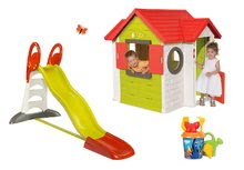 Case per bambini con scivolo - Set casetta My Neo House DeLuxe Smoby con campanello, scivolo Toboggan XL con acqua e lunghezza di 2,3 m e set carriola con tagliaerba dai_50
