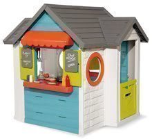 Spielhäuser mit Sandkasten - Set Häuschen mit Gartenrestaurant Chef House DeLuxe Smoby und ein Sportzentrum und ein Basketballkorb und ein Sandkasten mit Plane_5