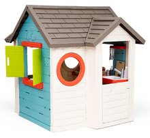 Spielhäuser mit Sandkasten - Set Häuschen mit Gartenrestaurant Chef House DeLuxe Smoby und ein Sportzentrum und ein Basketballkorb und ein Sandkasten mit Plane_25