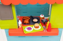 Spielhäuser mit Sandkasten - Set Häuschen mit Gartenrestaurant Chef House DeLuxe Smoby und ein Sportzentrum und ein Basketballkorb und ein Sandkasten mit Plane_27