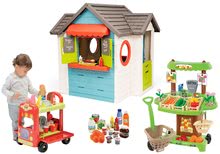 Spielhäuser Sets - Set Häuschen mit Gartenrestaurant Chef House DeLuxe Smoby und Gemüse Bio-Stand mit Eiswagen und Lebensmittel_46