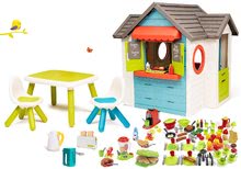 Kerti játszóházak bútorral  - Szett házikó kerti büfével Chef House DeLuxe Smoby és asztal székekkel és konyhai eszközök élelmiszerekkel_61
