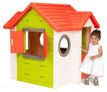 Căsuțe de grădină pentru copii  - Căsuță My Neo House Smoby 1 ușă 2 ferestre cu jaluzele 2 ferestre rotunde se poate extinde de la 2 ani_1