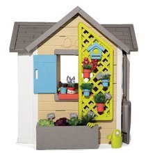 Kleine Spielhäuser für Kinder - Häuschen für den Gärtner Garden House Smoby mit Blumentöpfen erweiterbare Dachrinne und Gitter mit Vogelhäuschen 135 cm Höhe mit UV-Filter ab 2 Jahren_1