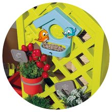 Kleine Spielhäuser für Kinder - Häuschen für den Gärtner Garden House Smoby mit Blumentöpfen erweiterbare Dachrinne und Gitter mit Vogelhäuschen 135 cm Höhe mit UV-Filter ab 2 Jahren_0