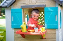 Kleine Spielhäuser für Kinder - Häuschen für den Gärtner Garden House Smoby mit Blumentöpfen erweiterbare Dachrinne und Gitter mit Vogelhäuschen 135 cm Höhe mit UV-Filter ab 2 Jahren_4