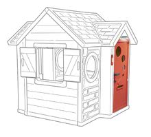 Speciálisan csak nálunk - Házikó My House Smoby piknik asztallal és napernyővel_17